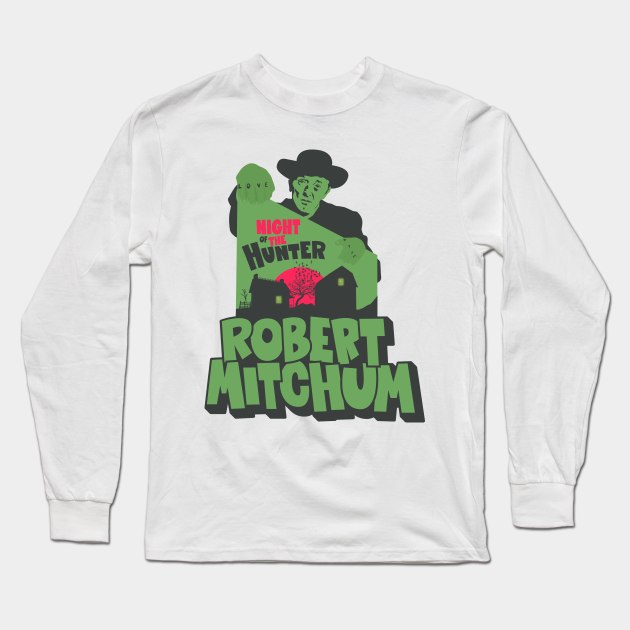 The Night of the Hunter: Captivating Robert Mitchum's Iconic Performance Long Sleeve T-Shirt by Boogosh